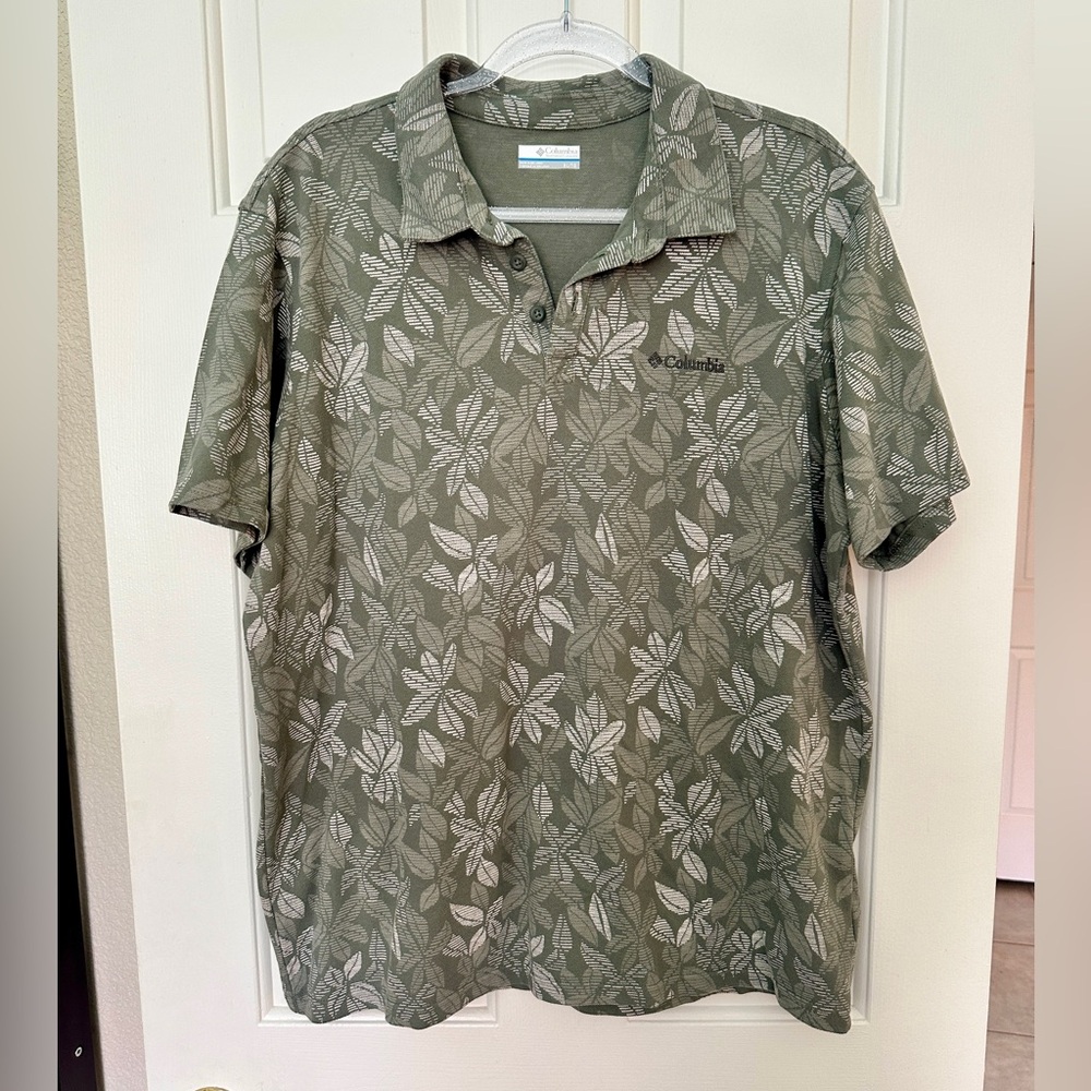 Columbia Polo - Green Leaf Print - Men’s XL